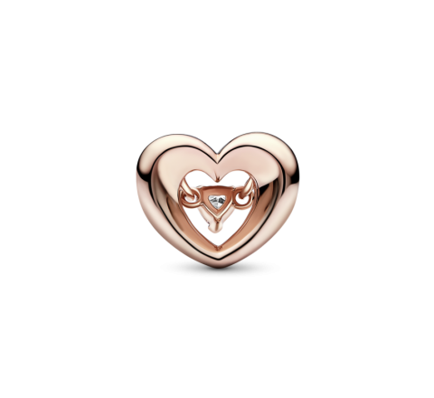 CHARM PANDORA PLATA ROSADA CORAZON Y GEMA 782493C01