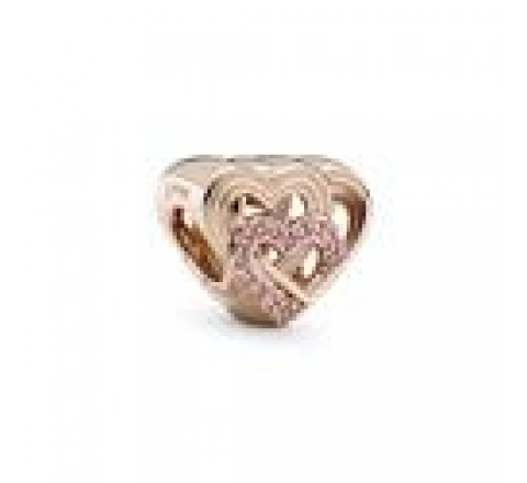 CHARMS PANDORA PLATA ROSADA TRES CORAZONES 789529C01