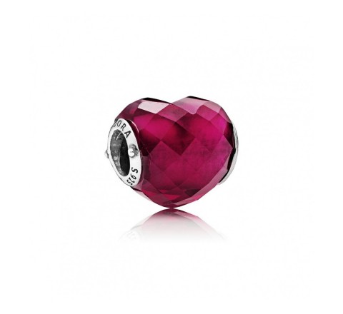 CHARMS PANDORA PLATA CORAZON ROJO 796563NFR