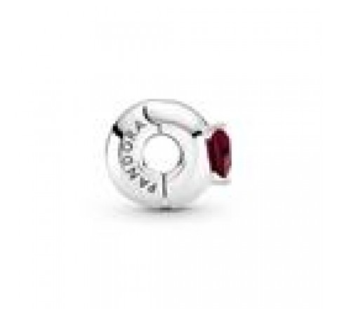 CLIP SEPARADOR PANDORA PLATA CORAZON ROJO 799203C01