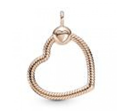 COLGANTE PANDORA PLATA ROSADA SILUETA CORAZON 389384C00