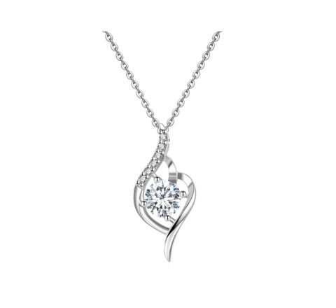 COLGANTE PLATA BRIZZLING MOISANITE DIAMOND 6,5mm BMP037