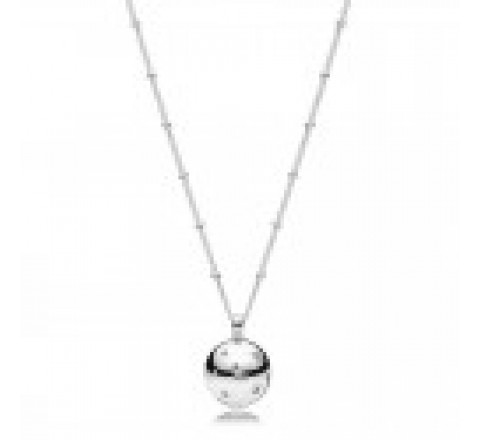 COLLAR PANDORA 397537CZ-60  BOLA LUNA Y ESTRELLAS CON MENSAJE 