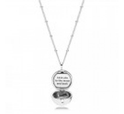COLLAR PANDORA 397537CZ-60  BOLA LUNA Y ESTRELLAS CON MENSAJE 