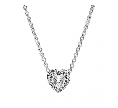 GARGANTILLA PANDORA PLATA CORAZON CIRCONITAS 398425C01-45