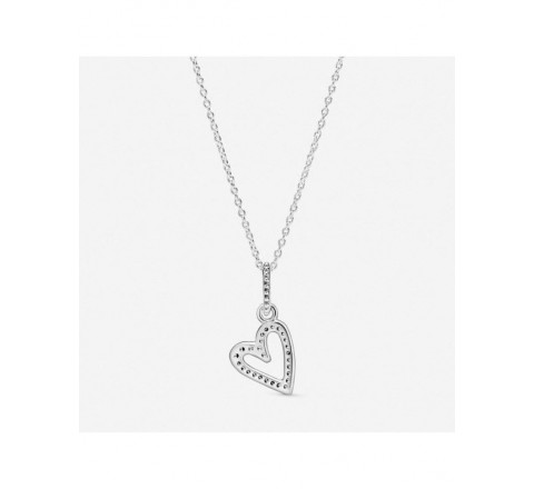 GARGANTILLA PANDORA PLATA CORAZON CIRCONITAS 398688C01-50