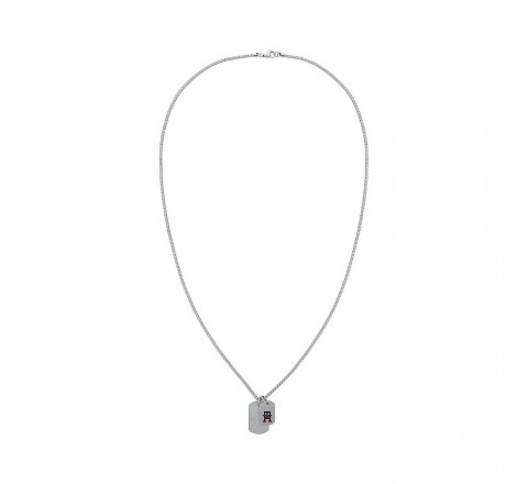 COLLAR TOMMY HILFIGER ACERO DOS PLACAS Y LOGO 2790465