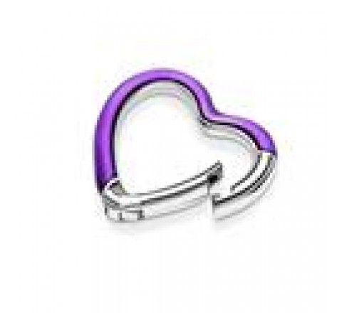 CONECTOR PANDORA ME PLATA CORAZON PURPURA 791973C01