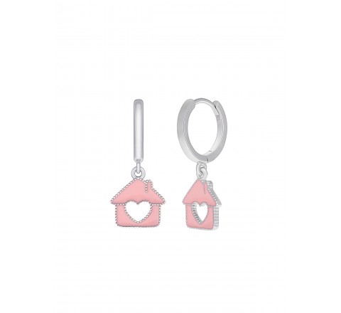 PENDIENTES MAREA PLATA AROS CON CASITA D02401/AN