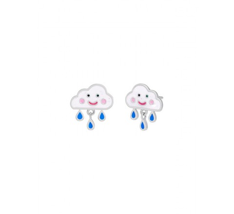 PENDIENTES MAREA PLATA NUBE LLUVIA COLOR D02401/BP