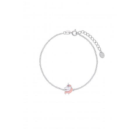 PULSERA MAREA PLATA CON UNICORNIO ESMALTADO D02403/AH