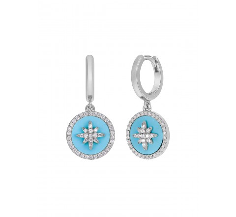 PENDIENTES MAREA PLATA AROS CON CIRCONITAS D02501/AT