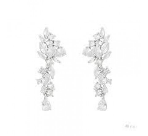 PENDIENTE PLATA 153108 LARGOS CON CIRCONITAS Y PIEDRAS