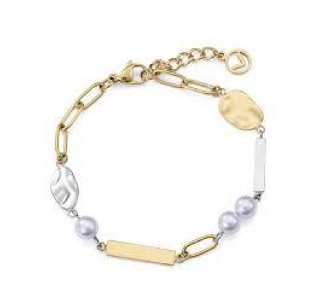 PULSERA ACERO IP DORADO CON PERLA 75372P01019