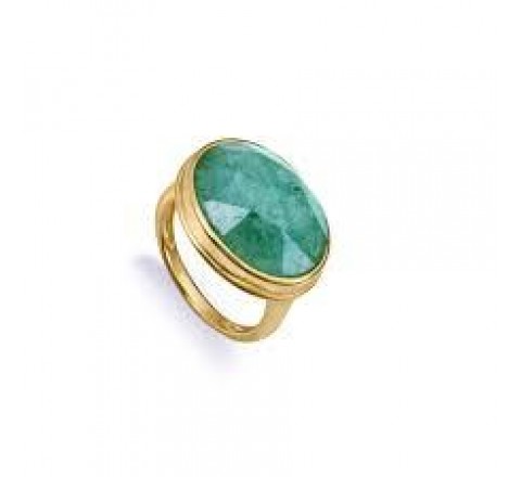 ANILLO PLATA DORADO PIEDRA VERDE 2323A018-42