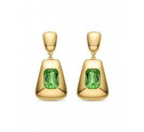 PENDIENTES HIKI DORADOS PIEDRA VERDE SGEU1793000