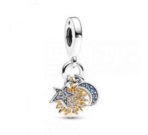 CHARM PANDORA PLATA BICOLOR TRIPLE CELESTIAL 762676C01