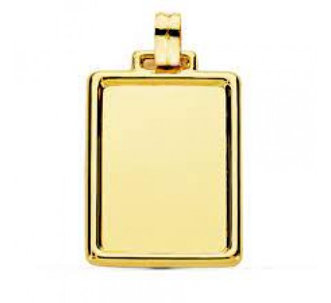 PLACA ORO 9K 34X23MM LISA CON CERCO LISO 9K200427