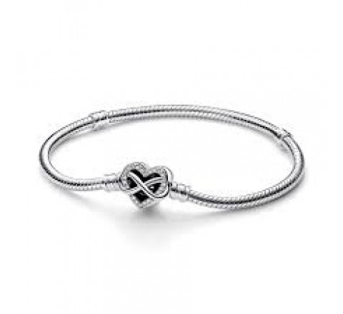 PULSERA PANDORA PLATA CORAZON CON INFINITO 592645C01-19