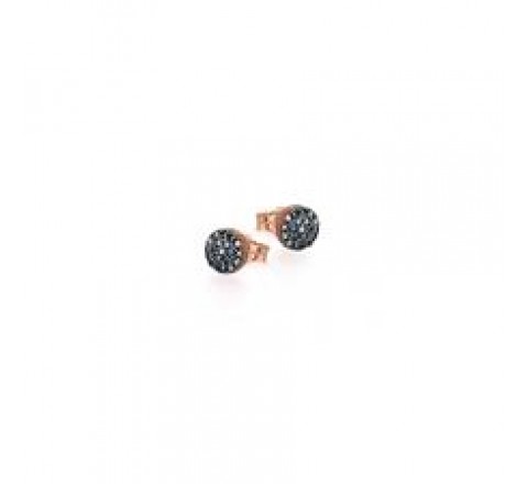 PENDIENTES ORO ROSA BRILLANTES NEGROS 0.19Q GB090OR.BL