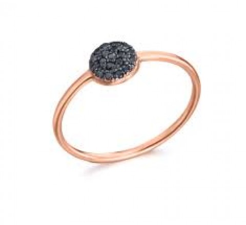 ANILLO ORO ROSA BRILLANTES NEGROS 0.09Q GA079OR.09-BL