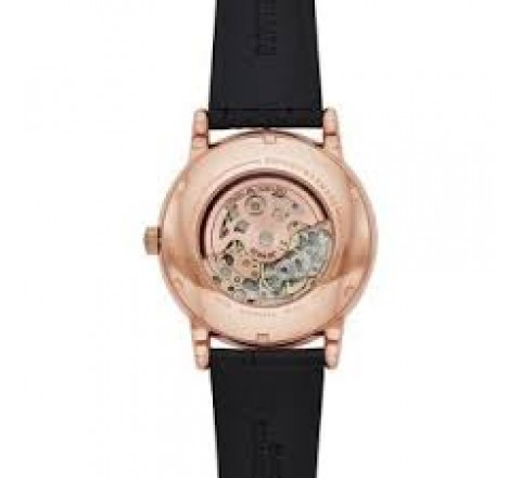 RELOJ EMPORIO ARMANI CAJA ACERO ROSADO CORREA NEGRA AR60007