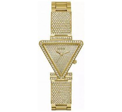 RELOJ GUESS ACERO DORADO CIRCONITAS CAJA TRIANGULAR GW0644L2