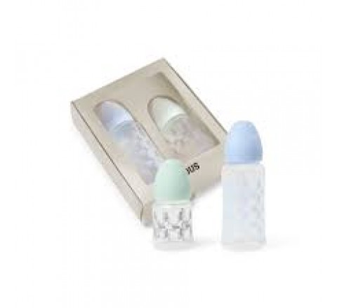 PACK 2 BIBERONES TOUS BABY AZUL VERDE SQUARE-1801 2001921803