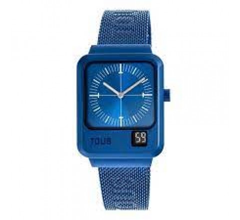 RELOJ TOUS CUADRADO CAJA Y ARMIS ACERO AZUL 300358012