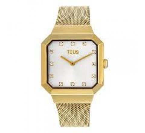 RELOJ TOUS CUADRADO CAJA Y ARMIS ACERO DORADO 300358062