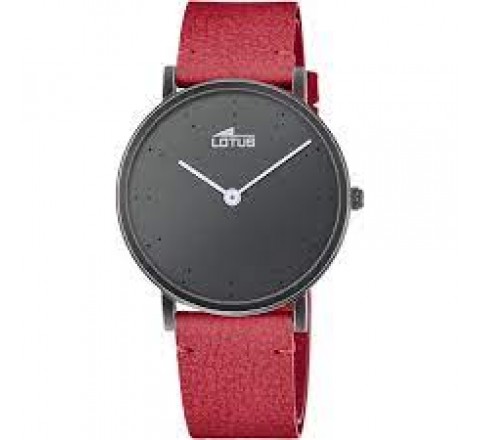 RELOJ LOTUS CAJA ACERO GRIS CORREA PIEL ROJA 18780/1