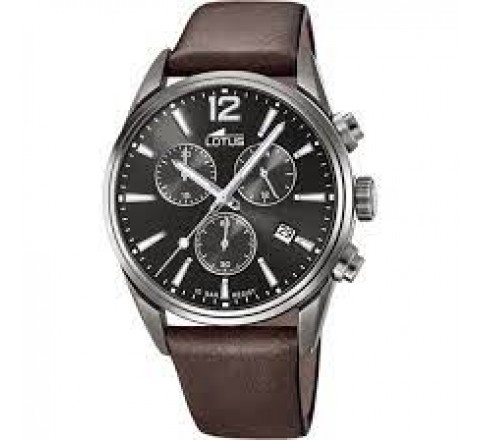 RELOJ LOTUS CAJA ACERO GRIS CORREA PIEL MARRON 18683/1