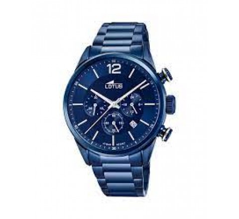 RELOJ LOTUS CAJA Y ARMIS ACERO AZUL CRONO 18680/1