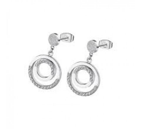 PENDIENTES LOTUS ACERO LARGOS REDONDOS CIRCONITAS LS2180/4/1
