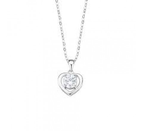 GARGANTILLA LOTUS PLATA CORAZON CIRCONITAS LP3092-1/1