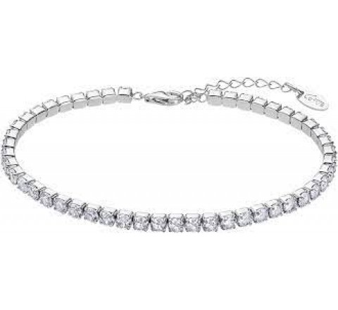 PULSERA LOTUS PLATA RIVIERE CIRCONITAS BLANCAS LP3452-2/1