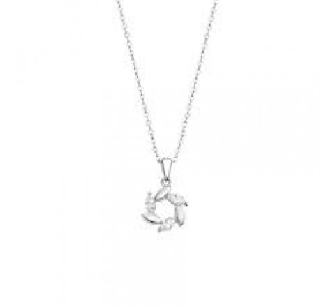 GARGANTILLA LOTUS PLATA FLOR CIRCONITAS LP3188-1/1