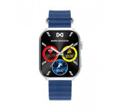 RELOJ MARK MADDO SMART CAJA CUADRADA SILICONA AZUL HS2002-30