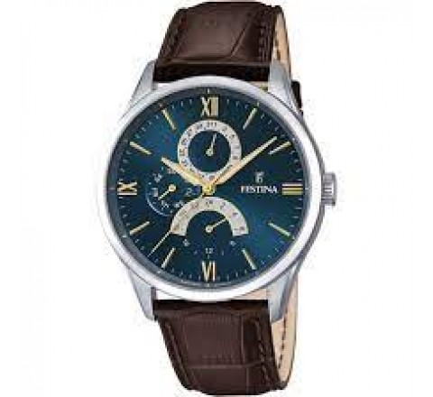 RELOJ FESTINA CAJA ACERO CORREA PIEL MARRON F16823/A