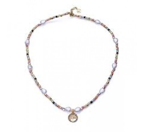 COLLAR VICEROY ACERO DORADO PERLAS Y PIEDRAS 14091C01019