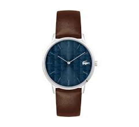 RELOJ LACOSTE CAJA ACERO CORREA PIEL MARRON 2011307