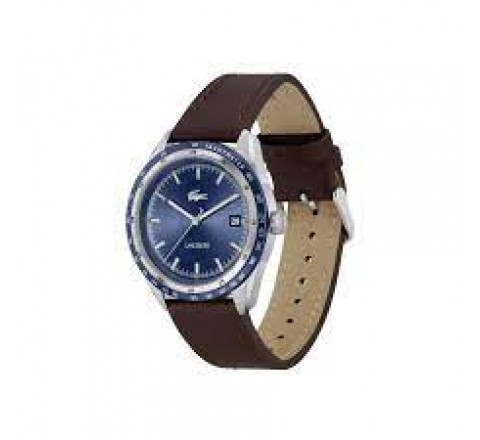 RELOJ LACOSTE CAJA ACERO CORREA PIEL MARRON 2011310