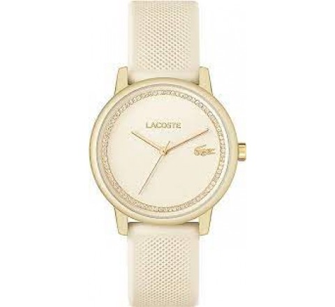 RELOJ LACOSTE CAJA DORADA CORREA SILICONA BEIGE 2001288