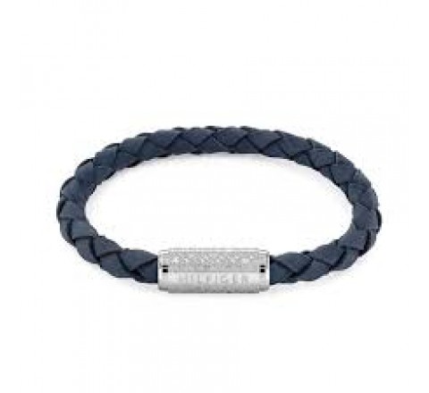 PULSERA TOMMY HILFIGER CUERO TRENZADO NEGRO 2790479