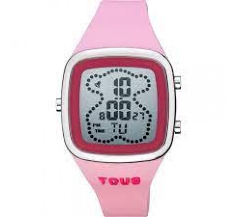 RELOJ TOUS CAJA ACERO CORREA SILICONA ROSA DIGITA 3000131400