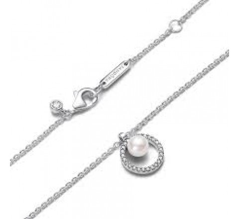 COLLAR PANDORA PLATA PERLA CULTIVADA AGUA PAVE 393165C01-45