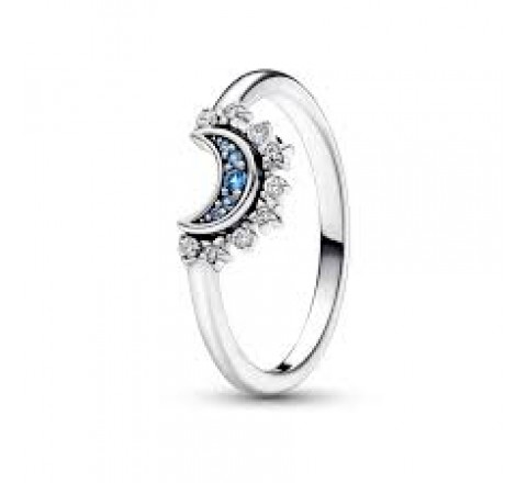 ANILLO PANDORA PLATA LUNA CELESTIAL AZUL N?16 192675C01-56