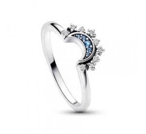 ANILLO PANDORA PLATA LUNA CELESTIAL AZUL N?16 192675C01-56