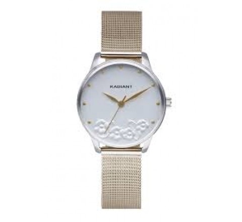 RELOJ RADIANT DORADO MILANESA ESF BLANCA RA548602