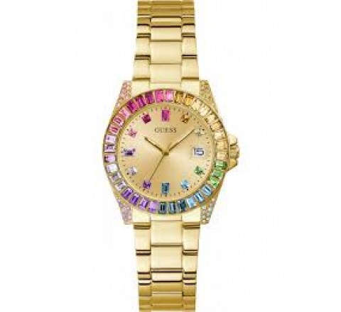 RELOJ SRA GUESS CHAPADO AMARILLO GW0475L3